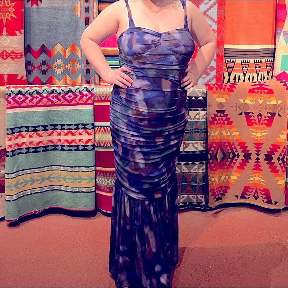 Mermaid style watercolor dress